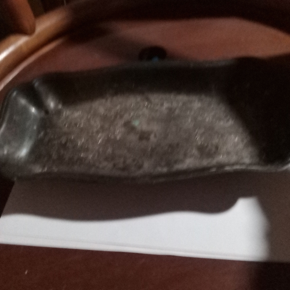 Silver tray long which needs a lot of cleaning